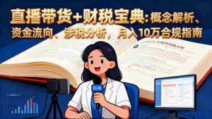 (16444期)直播带货+财税宝典:概念解析、资金流向、涉税分析,月入10万合规指南-糊涂帮-专注创业项目分享_资源整合-糊涂帮