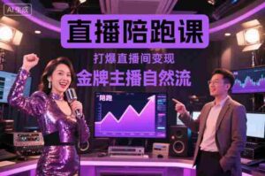直播陪跑课，金牌主播自然流打爆直播间，复制高变现玩法-糊涂帮-专注创业项目分享_资源整合-糊涂帮