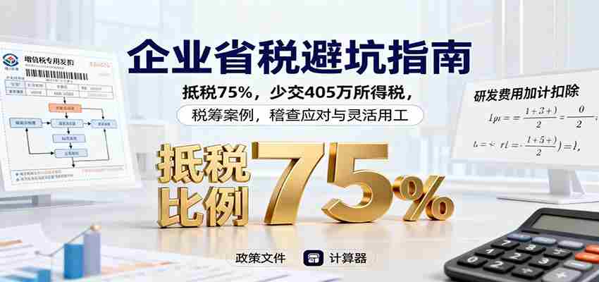 企业省税避坑指南：抵税75%，少交405万所得税，税筹案例，稽查应对与灵活用工-糊涂帮-专注创业项目分享_资源整合-糊涂帮