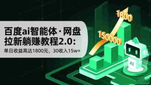 百度ai智能体·网盘拉新躺赚教程2.0:单日收益高达1800元,30收入15w+-糊涂帮-专注创业项目分享_资源整合-糊涂帮