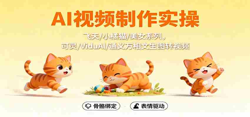 AI视频制作实操，飞天/小橘猫/美女系列，可灵/ViduAl/通义万相文生图转视频-糊涂帮-专注创业项目分享_资源整合-糊涂帮