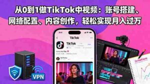 (16461期)从0到1做TikTok中视频:账号搭建、网络配置、内容创作,轻松实现月入过万-糊涂帮-专注创业项目分享_资源整合-糊涂帮