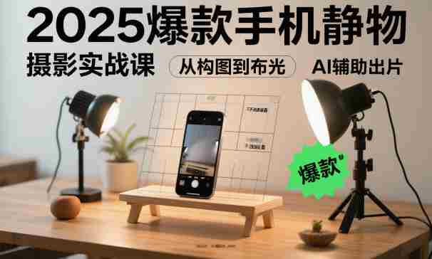 2025爆款手机静物摄影实战课，从构图到布光，不用贵设备，AI辅助出片-糊涂帮-专注创业项目分享_资源整合-糊涂帮