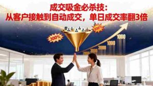 （16432期）吸金成交营销必杀技：从客户接触到自动成交，单日成交率翻3倍-糊涂帮-专注创业项目分享_资源整合-糊涂帮