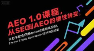 AEO 1.0 课程，从SEO到AE0的基命性转变，手把手教会你用AnswerEngineOptimization技术抢回流量（更新）-糊涂帮-专注创业项目分享_资源整合-糊涂帮