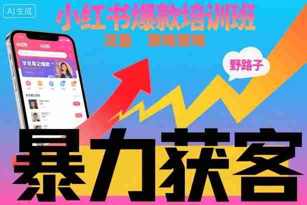 小红书爆款培训班,小红书获客野路子流量打法,暴力持续获客-糊涂帮-专注创业项目分享_资源整合-糊涂帮