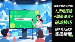 直播冷启动全攻略:人货场搭建+绿幕设置+破冰技巧,新手月入过万实操指南-糊涂帮-专注创业项目分享_资源整合-糊涂帮