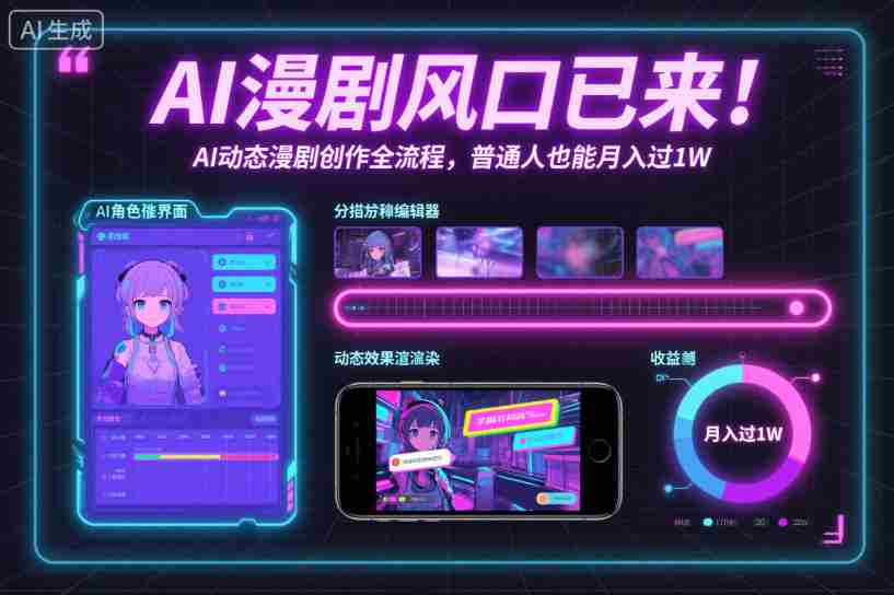 AI漫剧风口已来!AI动态漫剧创作全流程,普通人也能月入过1W