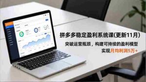 拼多多稳定盈利系统课(更新11月)，突破运营瓶颈，构建可持续的盈利模型，实现月均利润5万+-糊涂帮-专注创业项目分享_资源整合-糊涂帮