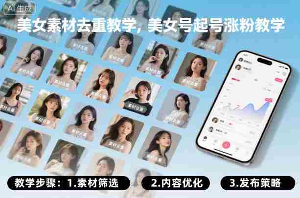 美女素材去重教学，美女号起号涨粉教学-糊涂帮-专注创业项目分享_资源整合-糊涂帮