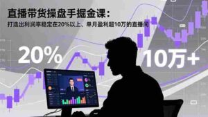 直播带货操盘手掘金课：打造出利润率稳定在20%以上、单月盈利超10万的直播间-糊涂帮-专注创业项目分享_资源整合-糊涂帮