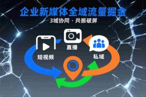 短视频全域商业模式，企业新媒体全域流量掘金，3域协同，共振破屏，短视频-直播-私域-地域-糊涂帮-专注创业项目分享_资源整合-糊涂帮