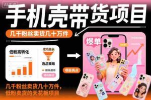 手机壳带货项目，几千粉丝卖货几十万件，短视频低粉卖货的天花板项目-糊涂帮-专注创业项目分享_资源整合-糊涂帮