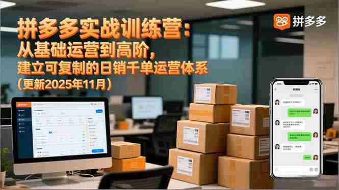 拼多多实战训练营：从基础运营到高阶，建立可复制的日销千单运营体系（更新11月）-糊涂帮-专注创业项目分享_资源整合-糊涂帮