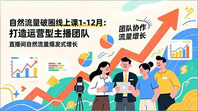 自然流量破圈线上课1-12月：打造运营型主播团队 直播间自然流量爆发式增长-糊涂帮-专注创业项目分享_资源整合-糊涂帮