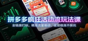 拼多多疯狂活动流玩法课：全链接打标，精准流量翻倍，业绩稳涨不踩坑-糊涂帮-专注创业项目分享_资源整合-糊涂帮