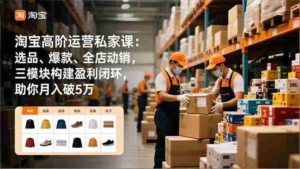 淘宝高阶运营私家课：选品、爆款、全店动销，三模块构建盈利闭环，助你月入破5万-糊涂帮-专注创业项目分享_资源整合-糊涂帮