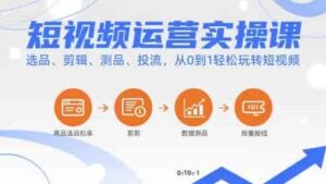 短视频运营实操课，选品、剪辑、测品、投流，从0到1轻松玩转短视频-糊涂帮-专注创业项目分享_资源整合-糊涂帮