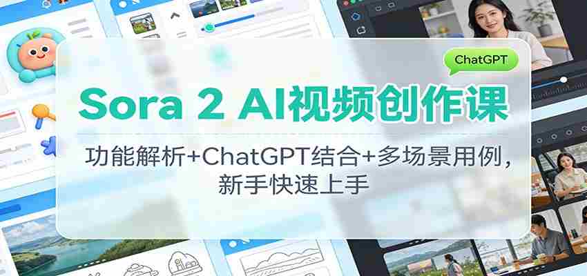 Sora 2 AI视频创作课：功能解析+ChatGPT结合+多场景用例，新手快速上手-糊涂帮-专注创业项目分享_资源整合-糊涂帮