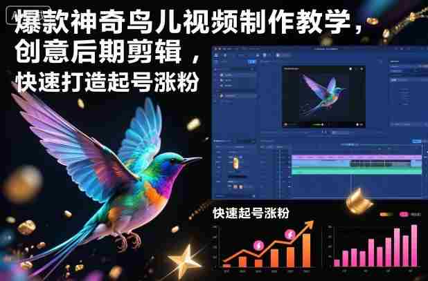 爆款神奇鸟儿视频制作教学,创意后期剪辑,快速打造起号涨粉