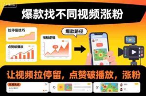 爆款找不同视频涨粉，让视频拉停留，实现点赞，破播放，涨粉-糊涂帮-专注创业项目分享_资源整合-糊涂帮