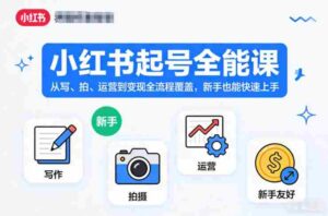 小红书起号全能课,从写、拍、运营到变现全流程覆盖,新手也能快速上手-糊涂帮-专注创业项目分享_资源整合-糊涂帮