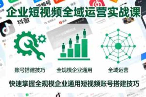 企业短视频全域运营实战课，快速掌握全规模企业通用短视频账号搭建技巧-糊涂帮-专注创业项目分享_资源整合-糊涂帮