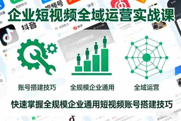 企业短视频全域运营实战课，快速掌握全规模企业通用短视频账号搭建技巧-糊涂帮-专注创业项目分享_资源整合-糊涂帮