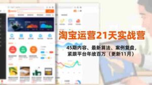 淘宝运营21天实战营，45期内容、最新算法、案例复盘，紧跟平台年入百万（更新11月）-糊涂帮-专注创业项目分享_资源整合-糊涂帮